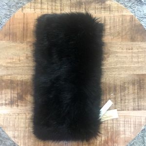 Black faux fur shawl